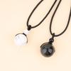 Koai 18mm Obsidian and 16mm Howlite Yin and Yang Lucky Pendant Necklace Set for Men and Women