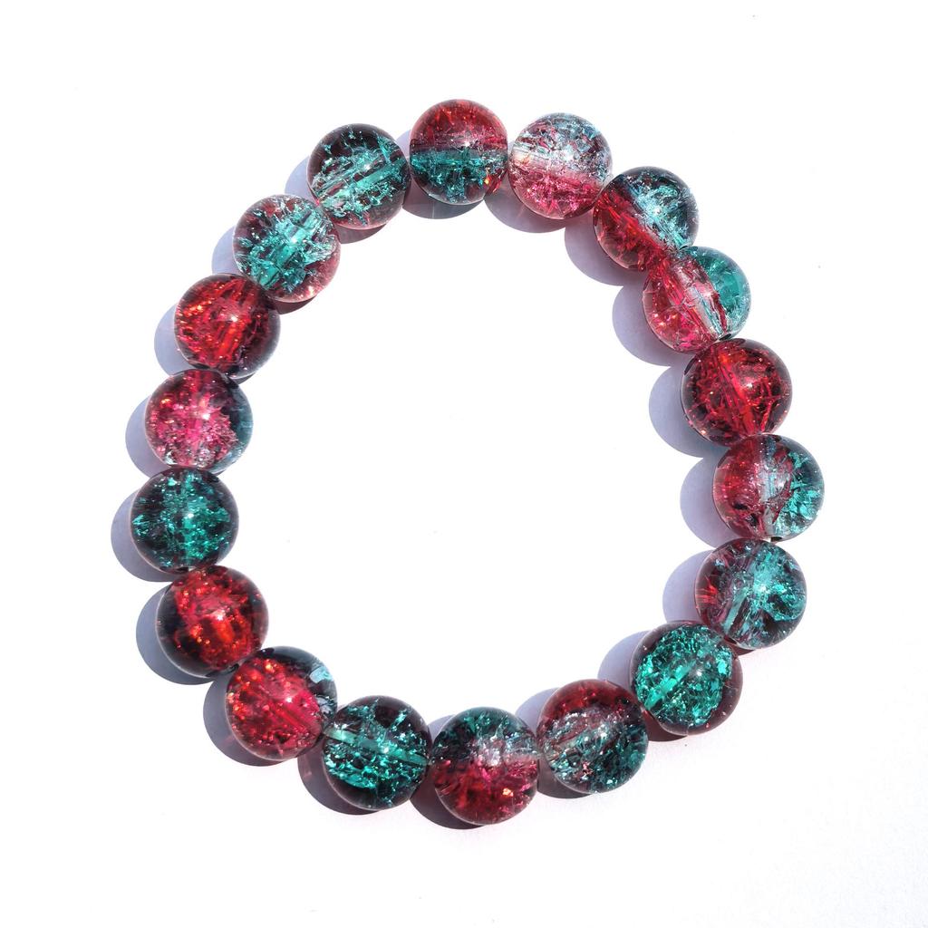 Dazzling Colorful Popcorn Glass Beads Student Bracelet