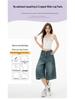 Women's 2025 Retro Wide-Leg Denim Jeans: Trendy, Versatile, Mid-Length Summer Pants
