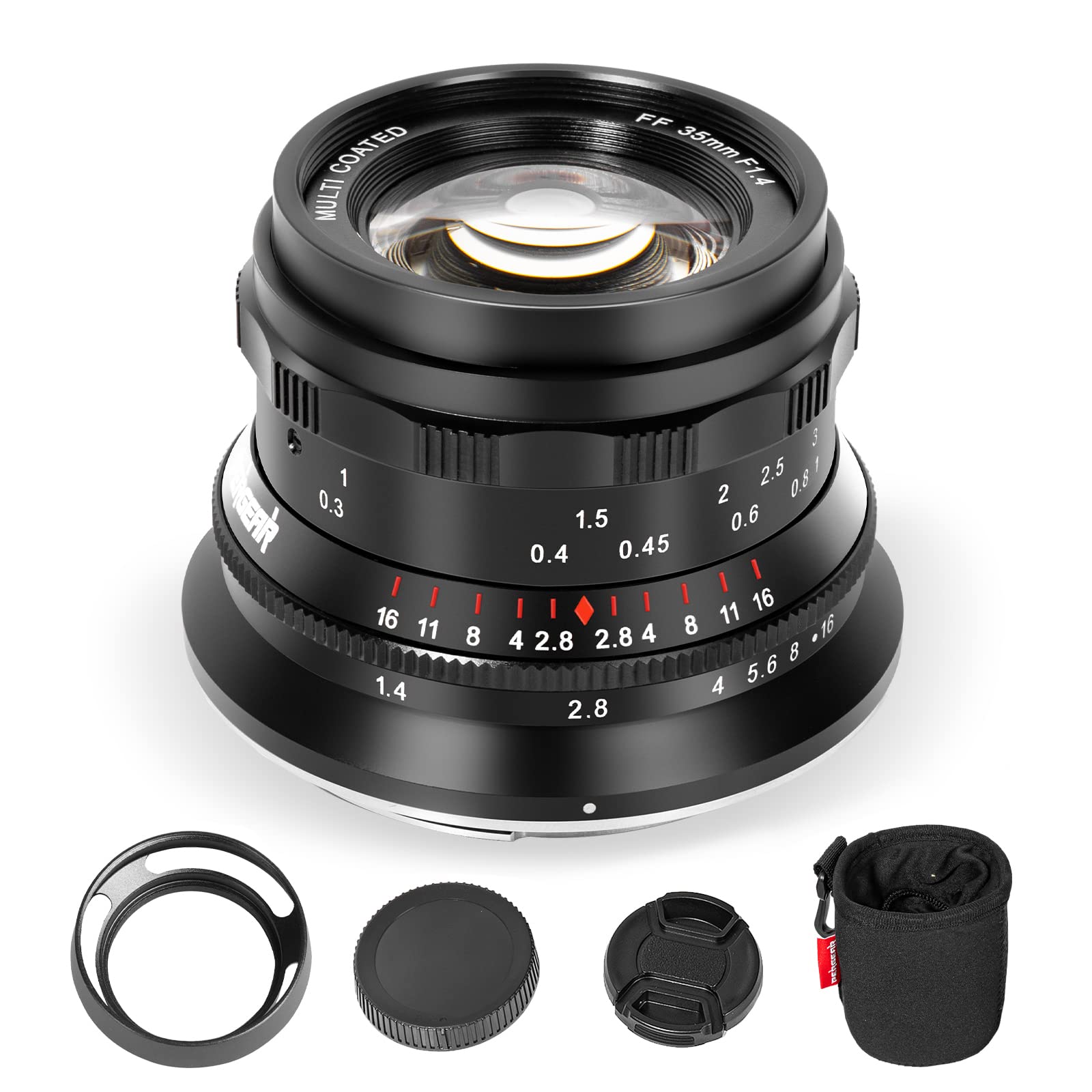 

PERGEAR 35mm Manual Focus Prime Lens F1.4 Full-Frame (E-Mount, Black) чёрный