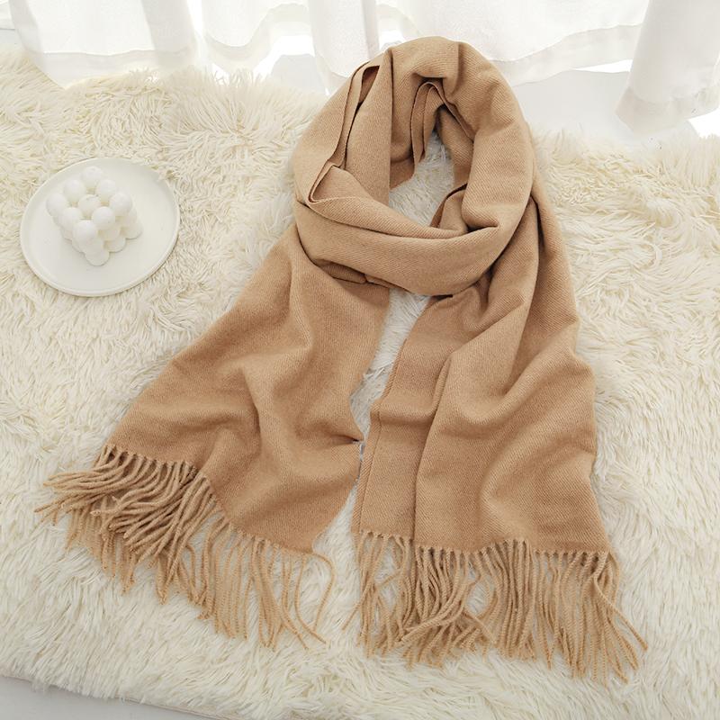 High Quality Cashmere Scarves Women  New Winter Thicken Warm Soft Pashmina Shawls Wraps Solid Female Wool Long Tassel Scarf