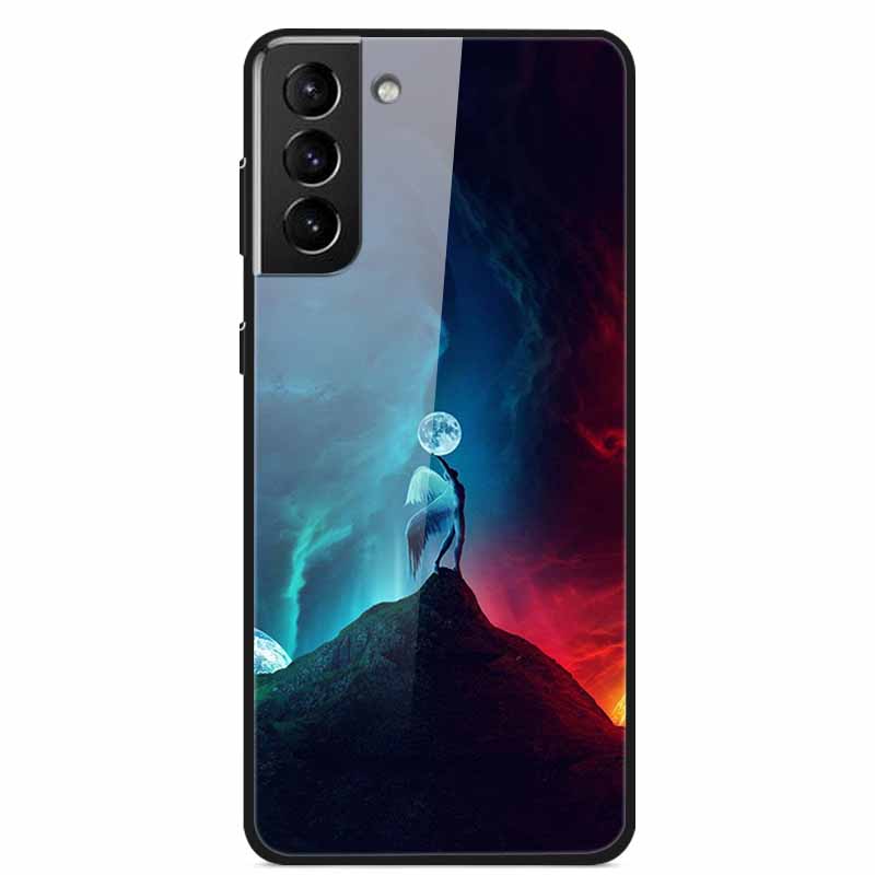 For Samsung S22 5G Cases S22Plus S22Ultra 5G Tempered Glass Hard Back Cover for Samsung Galaxy S22 Plus Case S22Ultra S22+ Cover