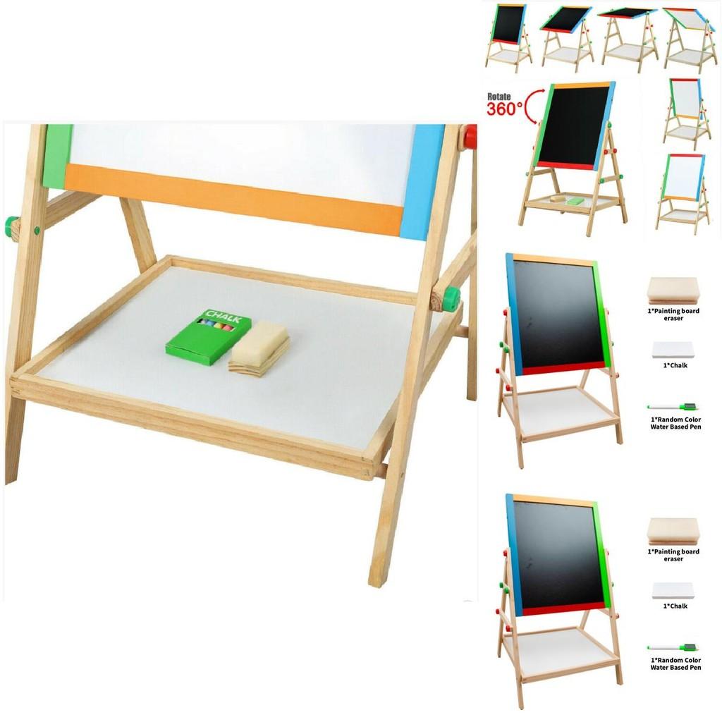 Wooden Double Sided Children Art Board With Adjustable Height For Creativity And Learning