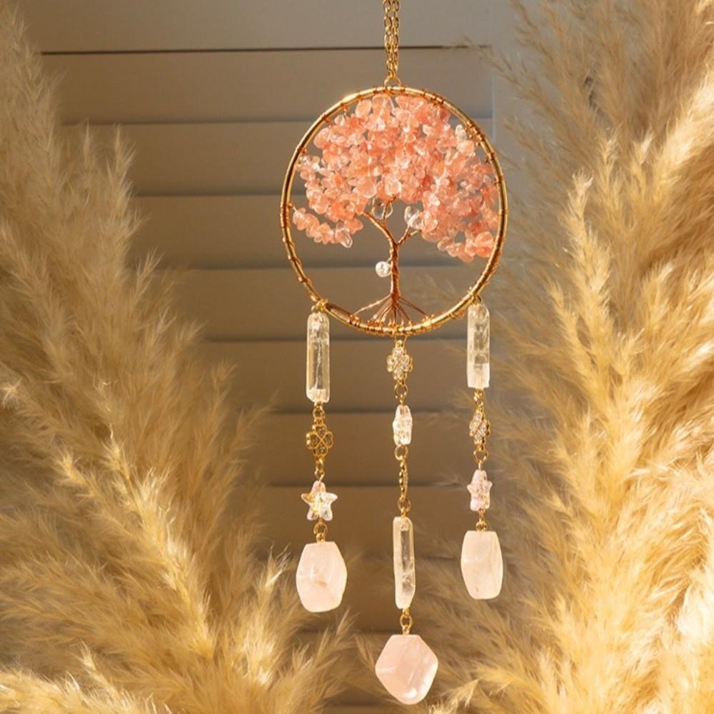 Crystal Stone Dream Catcher Boho Rainbow Dreamcatcher Lucky Crystal Suncatcher Window Decor
