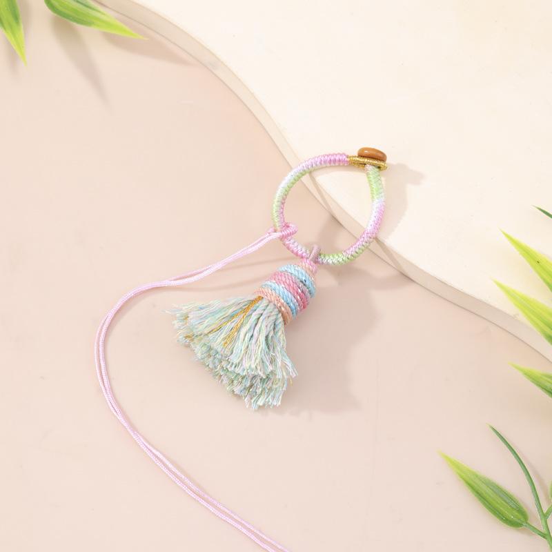 2Pcs Gradient Colorful Tassels DIY Pendant Crafts Clothing Decorative Curtain Bag Sewing Accessories Keychain Hanging Ornament