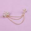 Rhinestone Men Brooch Cross Suit Collar Pin Delicate Crown Tassel Brooch  Ceremony Banquet