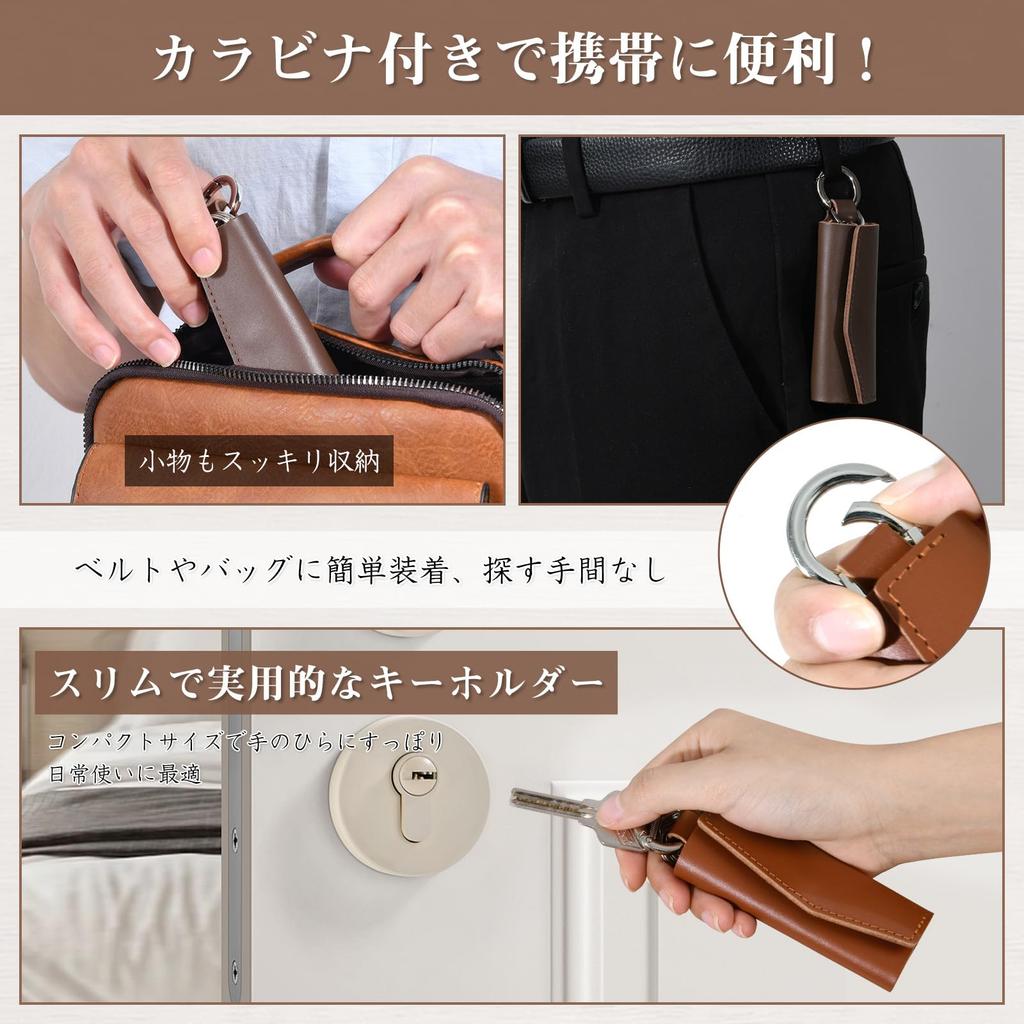 iKaban Genuine Leather Key Smart Key Compact Key Holds 3 Convenient Men's Case, Compatible, Holder, Car/Motorcycle Case, Tri-fold, Keys, Small