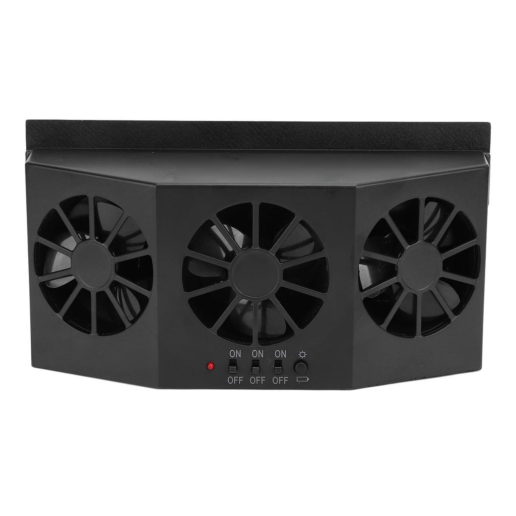Car Exhaust Fan Solar Powered 3 Fans Ventilation Cooling Odor and Humidity Removal Auto Ventilator