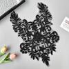 Black Mesh Beaded Sequins Front Collar Cloth Sticker Clothing Evening Dress Wedding Dress Performance Dress Decorative Patch Cloth Sticker Accessories