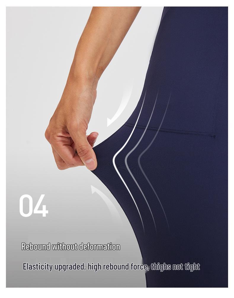 Women's High-Waist Seamless Yoga Pants with Pockets - Peach Lift, Non-Slip, High Elasticity