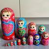Russian Handmade Wooden Matryoshka Pure Handmade Toy 15-layer Red Heart Basswood Ornament