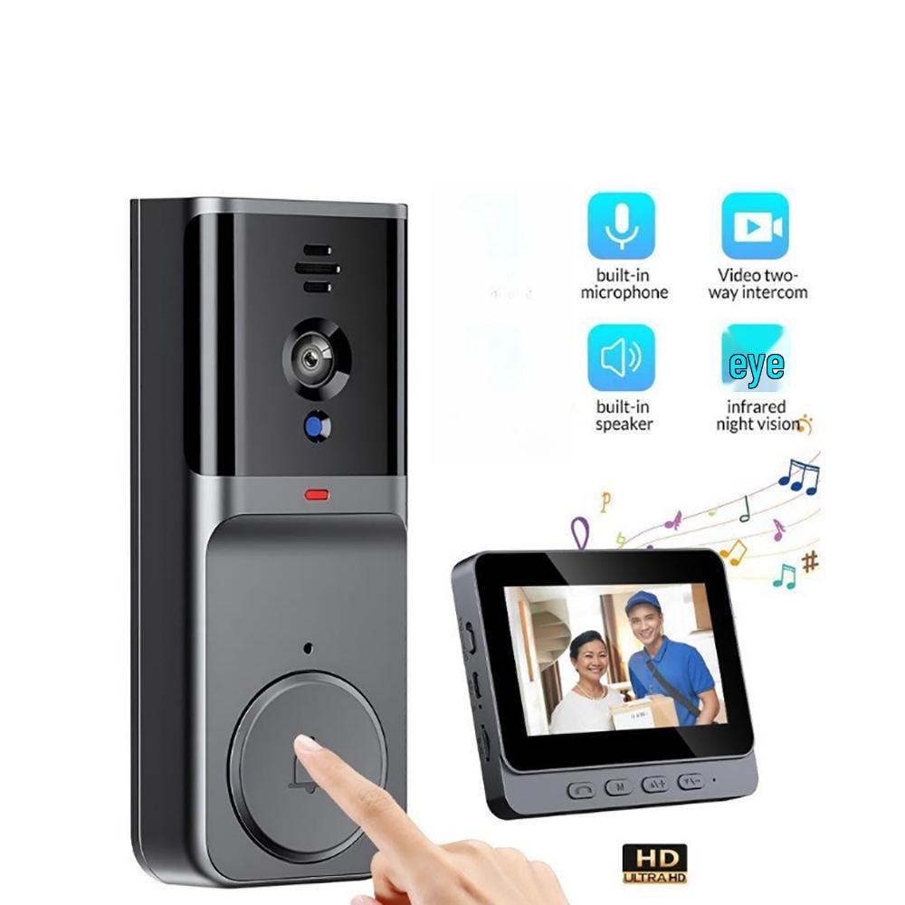 Wireless Video Doorbell with 4.3-inch Display & Two-Way Intercom System