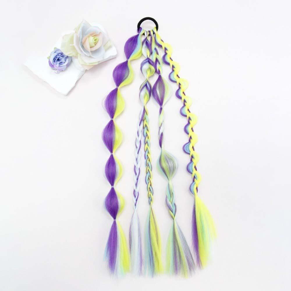 Multi-Color Lantern Bubble Twist Braid Long Gradient Hair Wrap  Music Festival