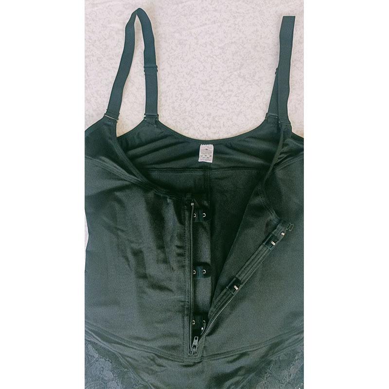 Cross-Lace Zipper Body Shaper with Slimming Control Straps