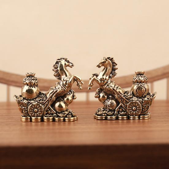 Feng Shui Pferde-Statue 2026 Jahr des Pferdes Tischplatte Messing Ornamente Chinesisches Neujahrssegen Souvenir Tierkreis Tier Skulptur für Festival Heimdeko
