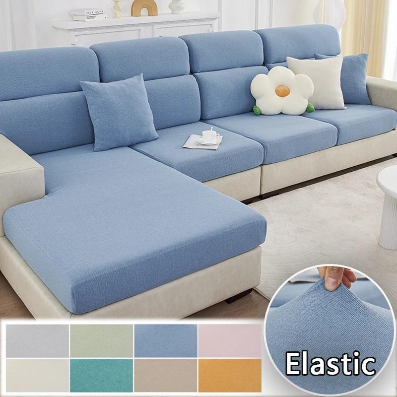 Einfarbiger Sofa-Sitzkissenbezug, verstellbarer Sofabezug, Sofabezug, Möbelschutz für Wohnzimmer, Haustiere, Kinder, Heimdekoration