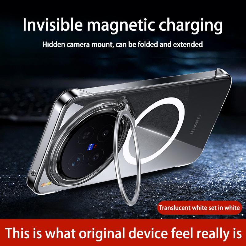 Electroplating Transparent for Magsafe Wireless Charging Phone Case for VIVO X300 X300Pro Frameless Lens Holder Protective Cover