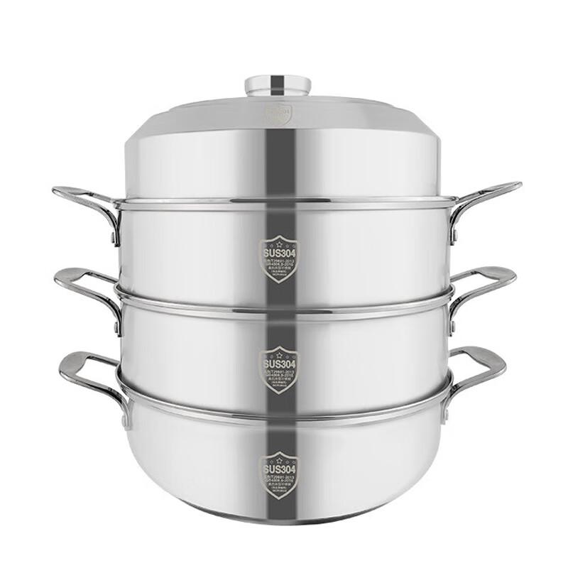Anyi Stainless Steel 3-Layer Steamer Hot Pot