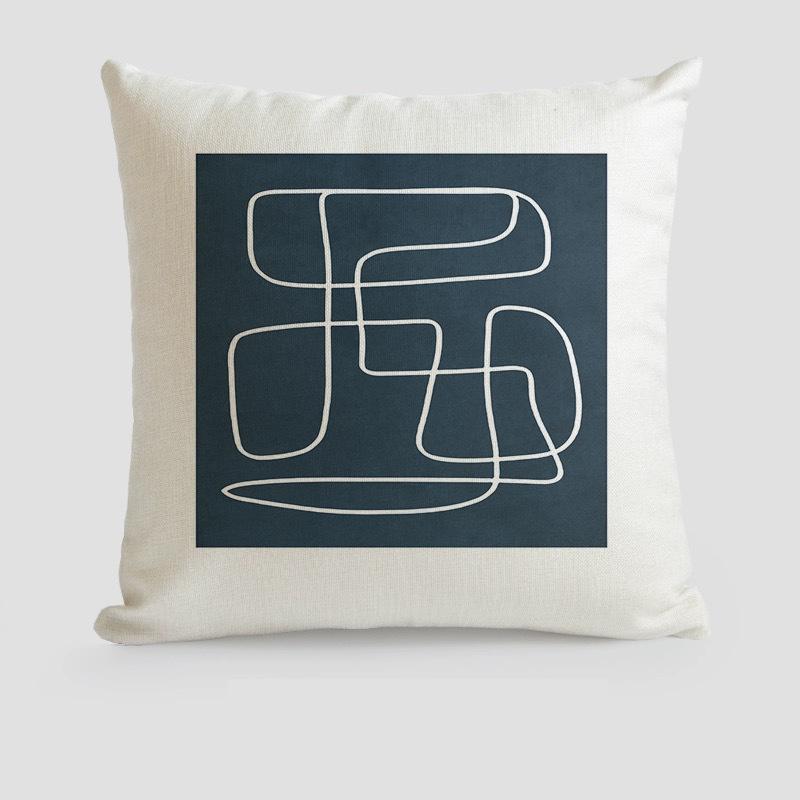 European Style Art Pillow Case Living Room Sofa Bedroom Backrest Cushion Nordic Abstract Simple Home Decoration Model Room