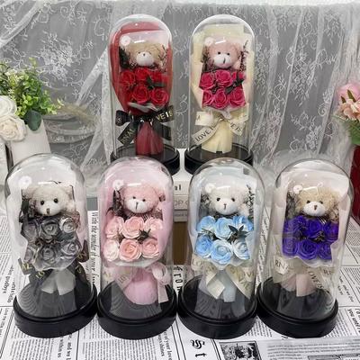 Rose Cover Rose Forever Bouquet Gift Box Luminous Soap Bouquet Teachers' Day Valentine's Day Ornament Gift