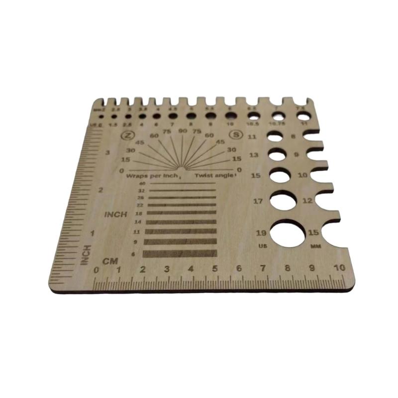 Stricklehre aus Holz, Stricknadellehre aus Holz, Häkelgarnlehre aus Holz, Stricknadel-Messwerkzeug