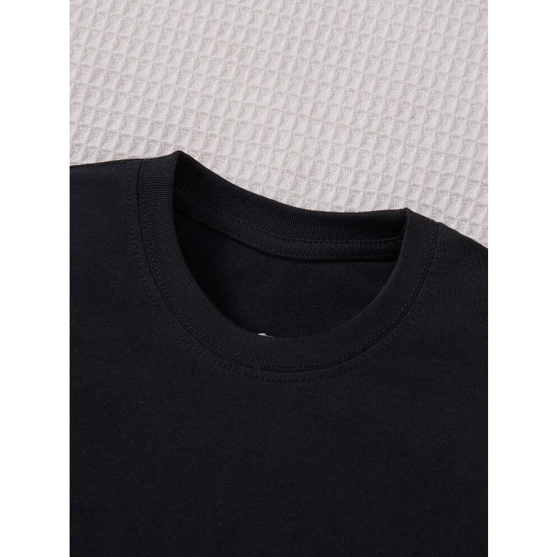 European Size Boys Round Neck Short Sleeved T Shirt with Unique English Print