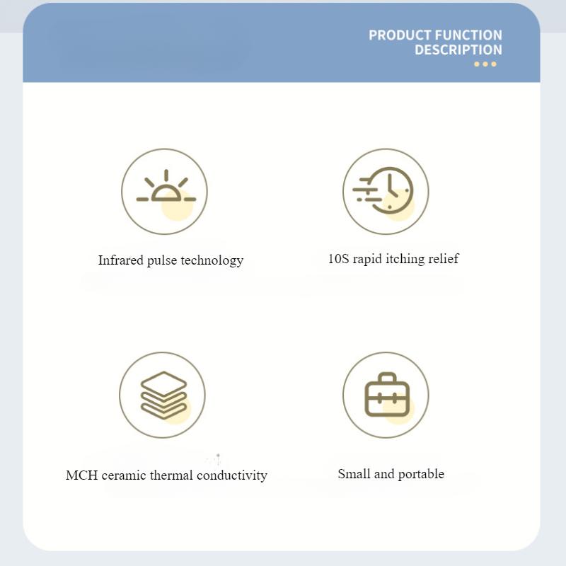 Klådstillande penna Myggbett Utomhus Bärbar Värmande och Lugnande Apparat Elektrisk Hud Klådstillande Apparat Infraröd Puls Klådstillande Sticka