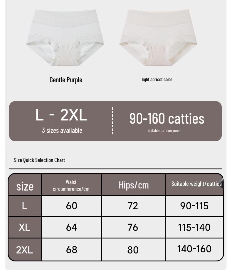GUJIN High-Waisted Long-Staple Cotton Women's Briefs