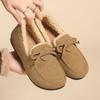 Warm snow boots women, winter new fashion casual one-pedal loafers piled thickened women's cotton shoes