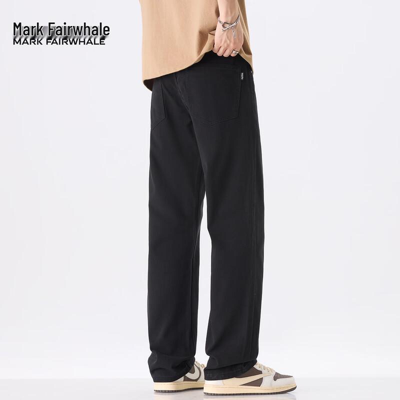 Mark Fairwhale Men's Loose Straight Leg Black Cotton Jeans