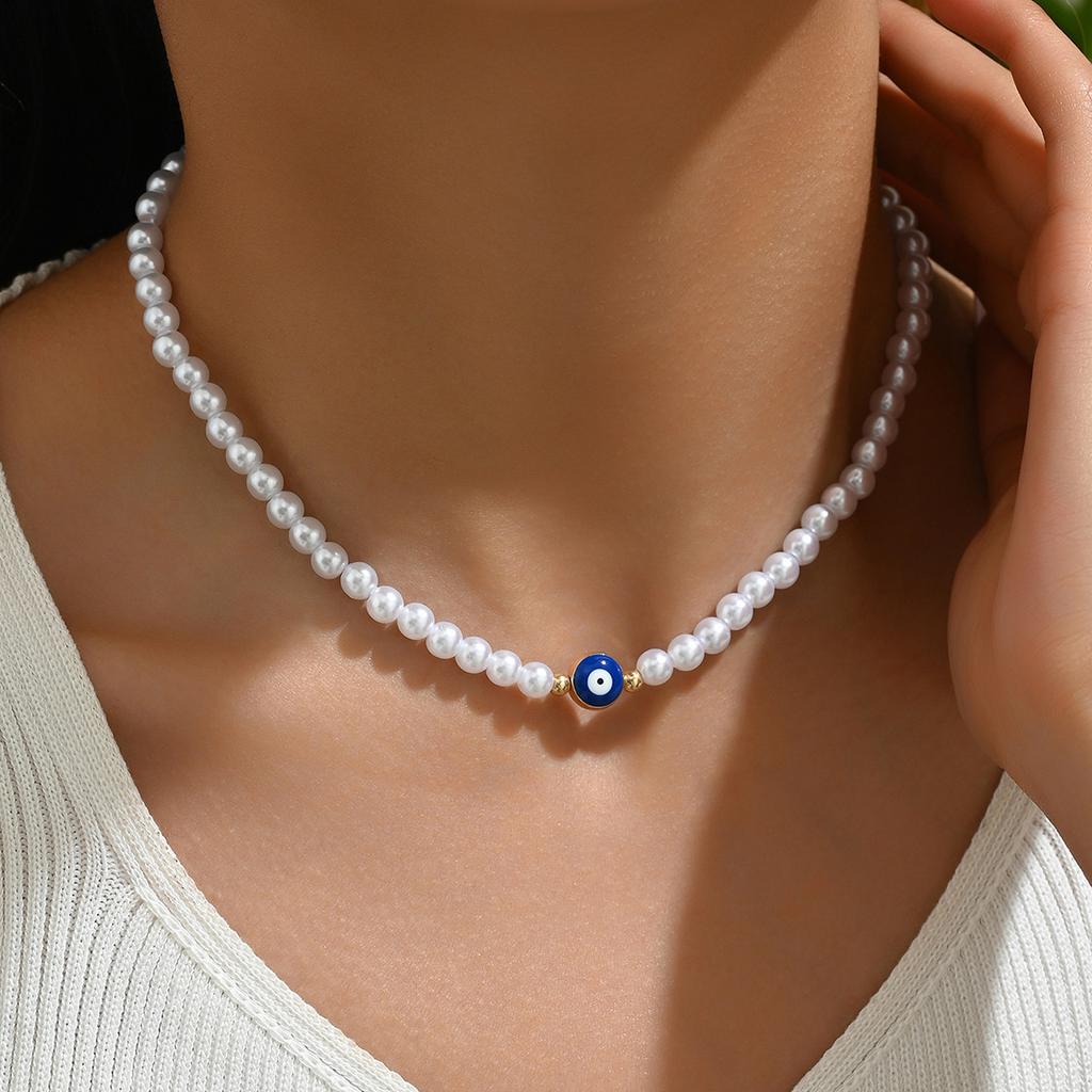 Perlenkette Damen Hundert Türme Heißer Verkauf Blaues Teufelsauge Design Geschenk Geometrische Modellierung Süßer Cooler Wind