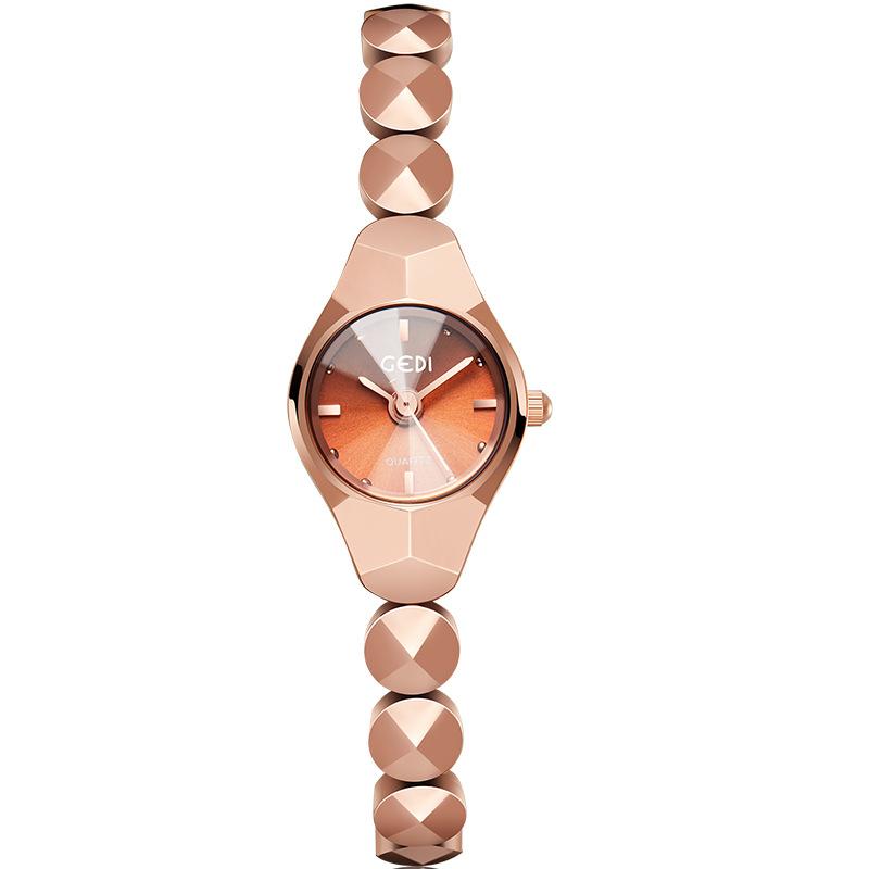 

Легкие роскошные часы с браслетом из сплава, студенческая модель, кварцевые часы Niche, кварцевые часы, компактные и простые женские часы