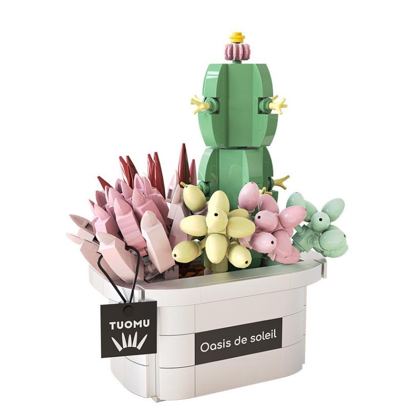 Succulent Plastic Plant Building Blocks For Children Educational Play And Decor