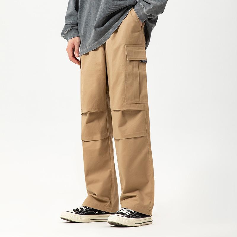 Overalls men's casual pants men's straight trendy fashion pure cotton youth popular versatile ruffian handsome spring and autumn trousers