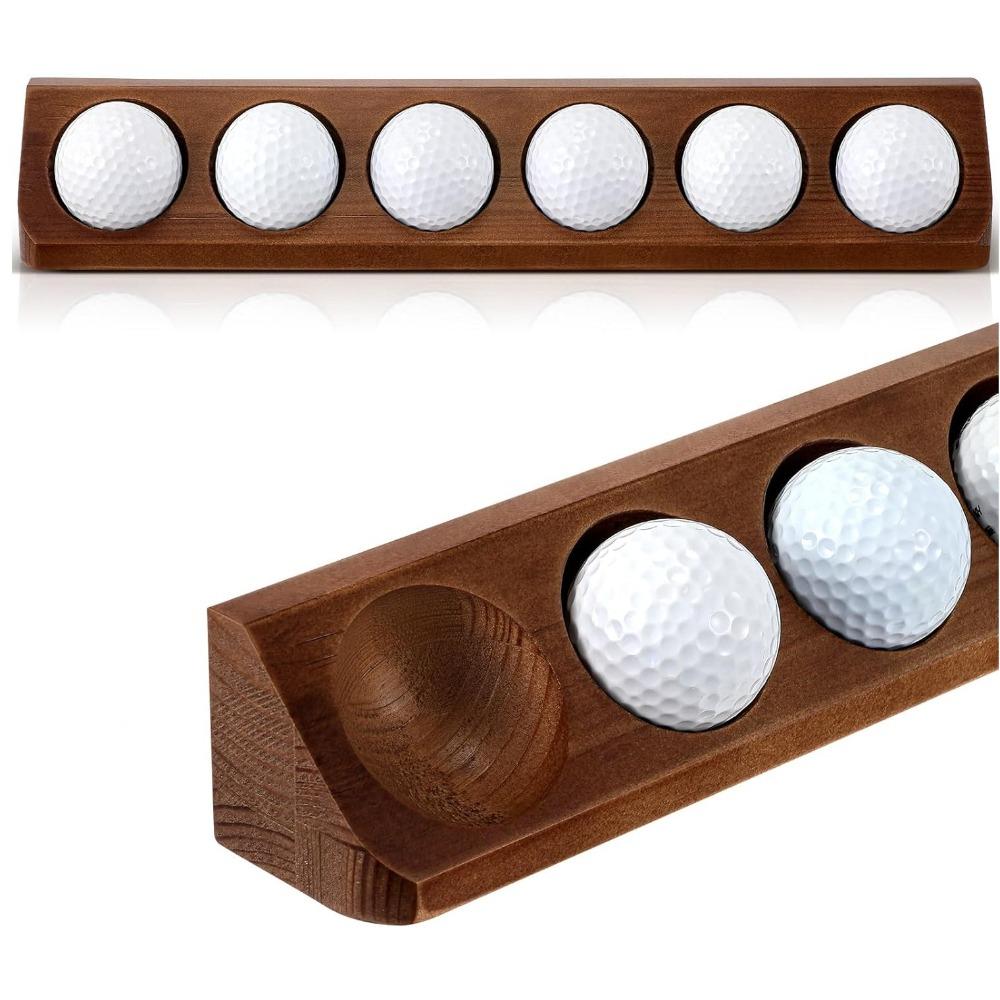 Hot Sale Wooden Golf Storage Rack Can Wall Mount 6 Standard Size Golf Ball Display Case Creative Storage Box Golf Ball Collector