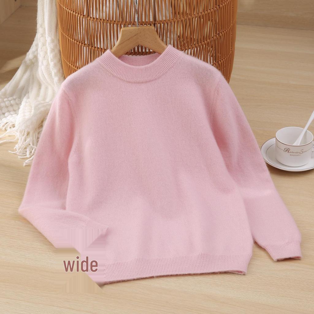 Autumn/Winter Boys' Cashmere Half-High Collar Pullover Sweater - Korean Style Knitwear for Children