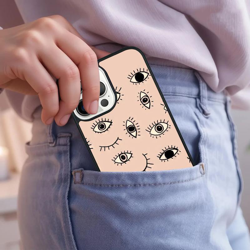 Eyes Eyelash Aesthetic soft Phone Case For iPhone 17 Air 15 16e 14 13 Pro Max Coque 12 11 Pro Max PLUS cover
