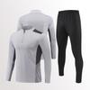 Mens Womens Soccer Training Kit Set Long Sleeve Half-Zip Hoodie Sports Jersey Uniform Breathable Quick-Dry