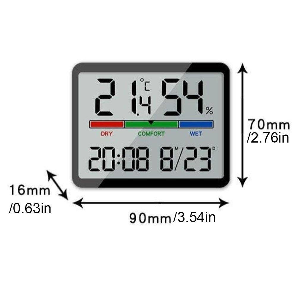 Magnetic Digital Alarm Clock Display Screen Battery Powered Temperature Hygrometer Electronic Ultra Thin Bedside Desk Clock