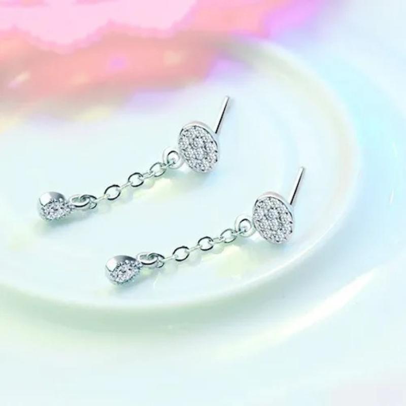 925 Sterling Silver Earrings for Women Original Charm Double Hoop Earrings Pave CZ Fine Engagement Anniversary Jewelry E557