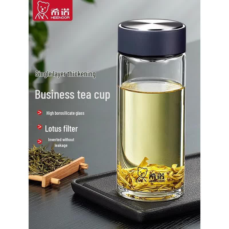 XINUO 530ML Single-Layer Borosilicate Glass Tea Infuser Bottle