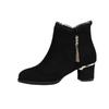 Suede boots women's middle heel autumn and winter new versatile middle heel thick heel fashion boots non-slip soft sole mother women's boots beautiful