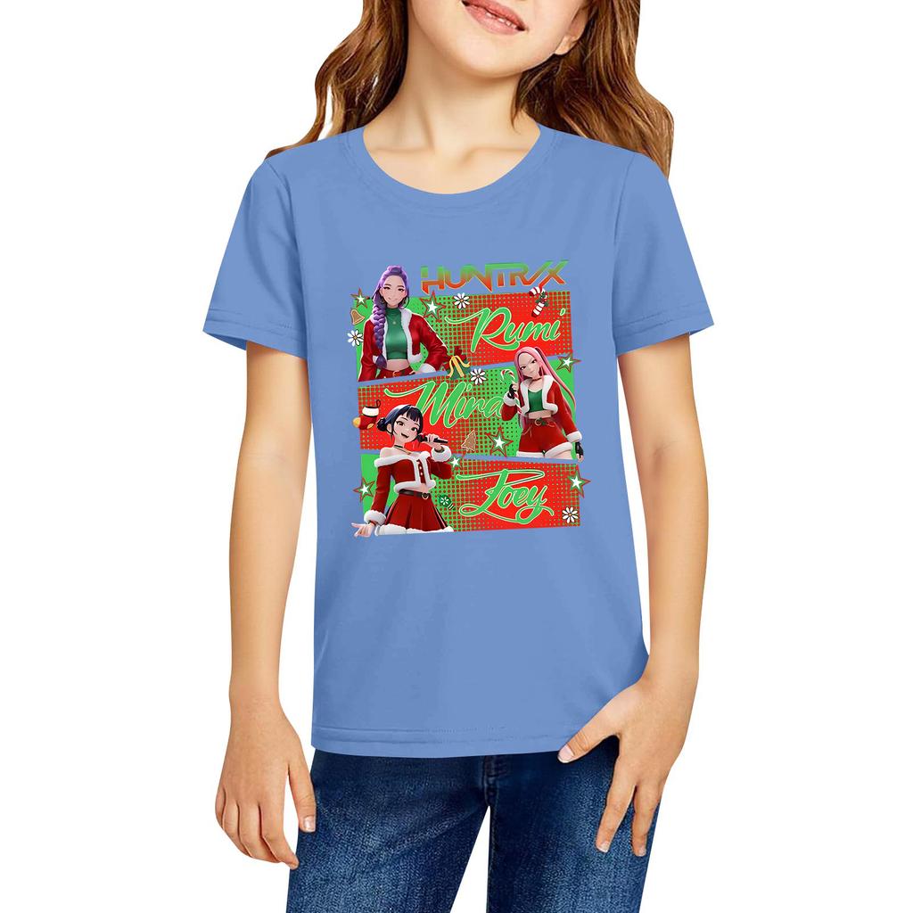 Modische Rundhals-Kurzarm-Arbeitskleidung bedruckte Oberteile für Kinder-Sommeroberteile