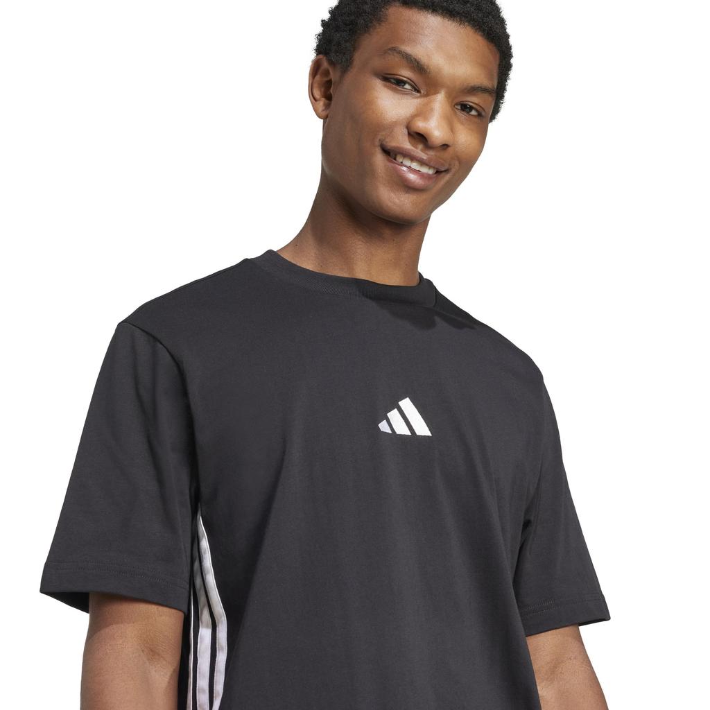 Adidas Essentials Short Sleeve Size L Men's 3-Stripes T-Shirt, KTF02, Black/White (JD1906),