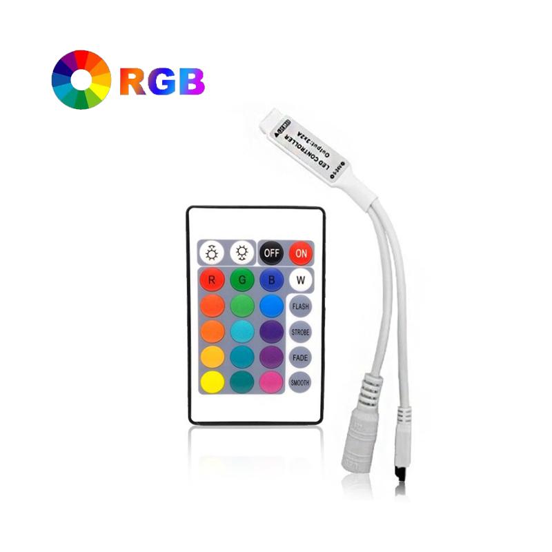 

Rgb Controller 12v 4pin Rgb LED Lights Controller Mini Receiver Smart Controler 24key Remote Led Controller Color Changing 24