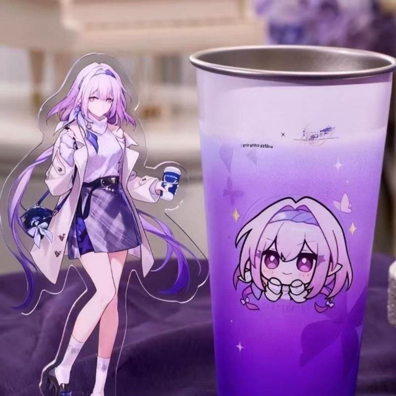 2Pcs Game Honkai: Star Rail Series Acrylic Standwater Cup Cartoon Character Creativity Printing Standwater Cup