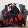 1pc Wolf Howling Moon Soft Warm Throw Blanket Nap Blanket For Couch Sofa Office Bed Camping Travel,Comfortable