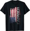 USA Flag Farmer American Farmers Patriotic Gift Unisex T-Shirt