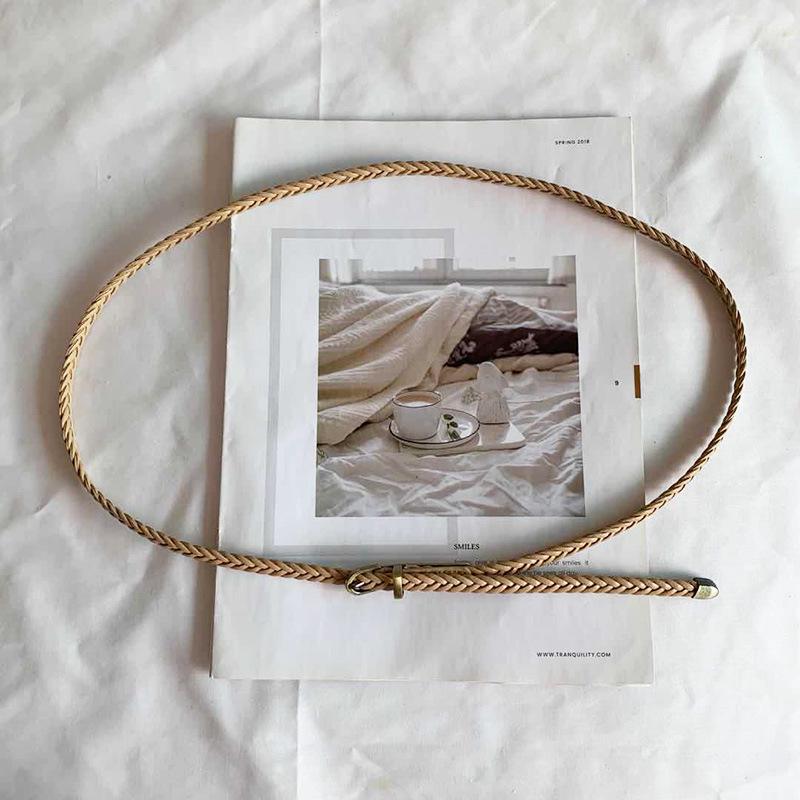 Exquisite Women's Retro Casual Thin Leather Woven Belt – Versatile Korean Style Waist Chain