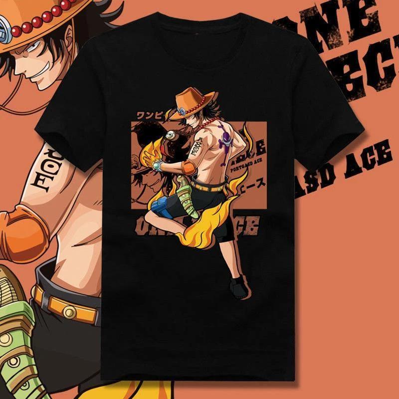 One Piece D.ACE Cosplay Anime Manga T-Shirt Tee Undershirt Cotton 3XL